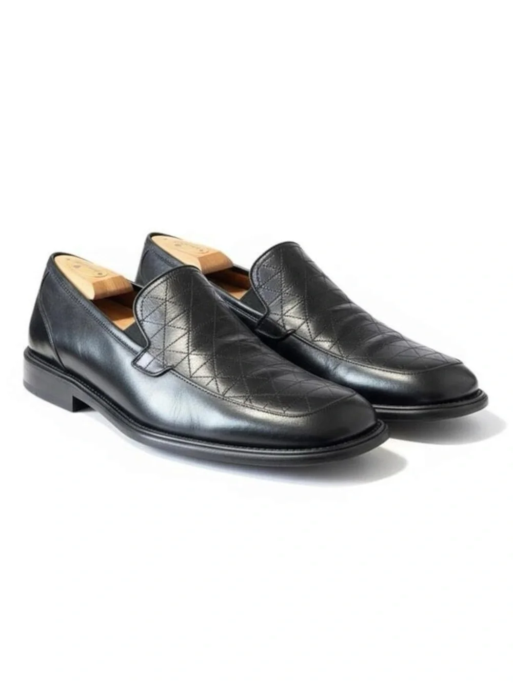 Avventura ᪣ Hand Crafted Quilted Detail Dress Shoe Loafers ᪣ Black Leather ᪣ 10M